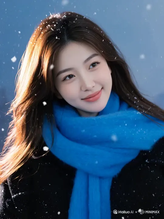 上传照片生成冬日雪景写真 by Hailuo AI Video Generator
