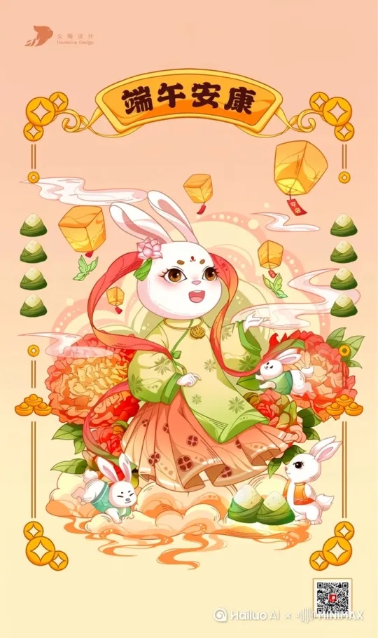 画面里的兔子都动起来 有节日的分为感 灵动一些 欢快一些 by Hailuo AI Video Generator
