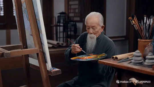 齐白石画油画 by Hailuo AI Video Generator
