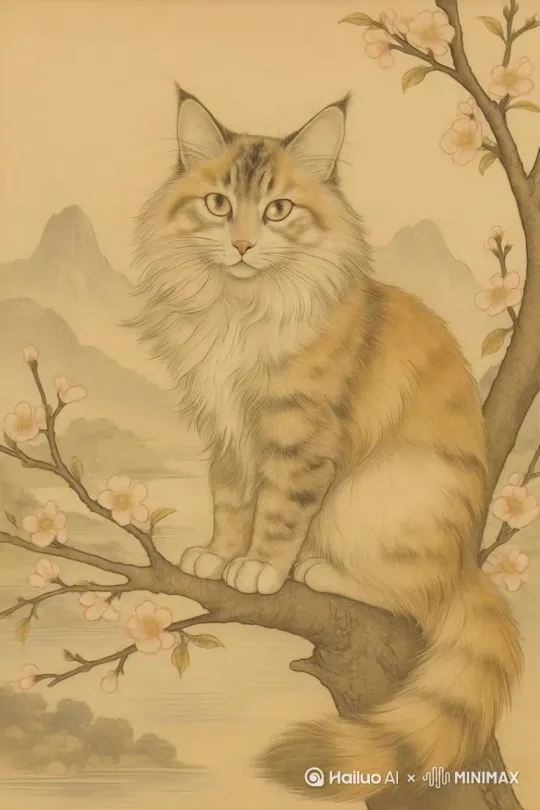 上传宠物照片生成TA的工笔画画像视频 by Hailuo AI Video Generator