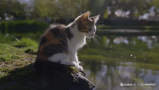 小猫钓鱼 by Hailuo AI Video Generator