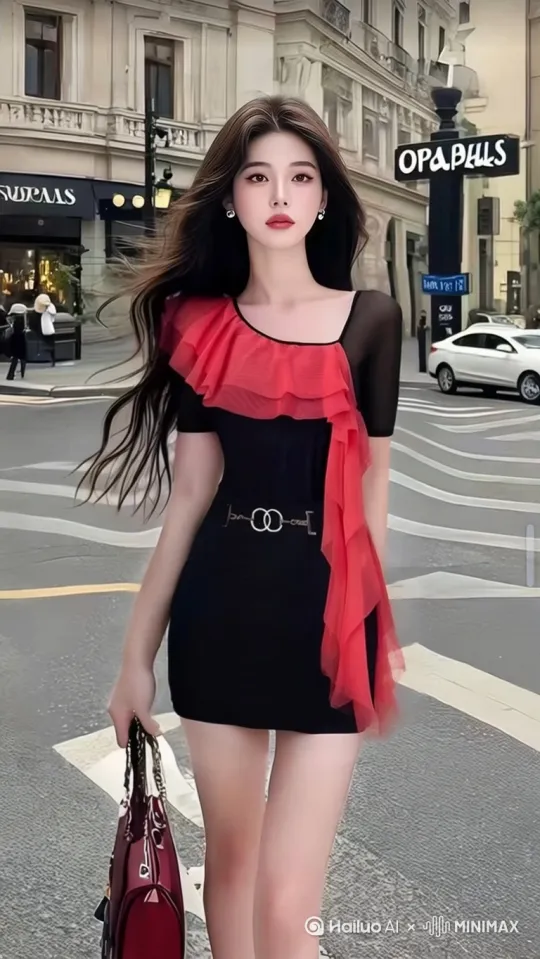 微风吹动发丝，往前走双手比心，可盐可甜，人物脸部不变形，清晰自然，不模糊，高清，没有瑕疵。 by Hailuo AI Video Generator