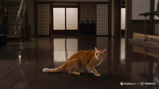 一只猫在一个后空翻后耍了一手咏春拳 by Hailuo AI Video Generator