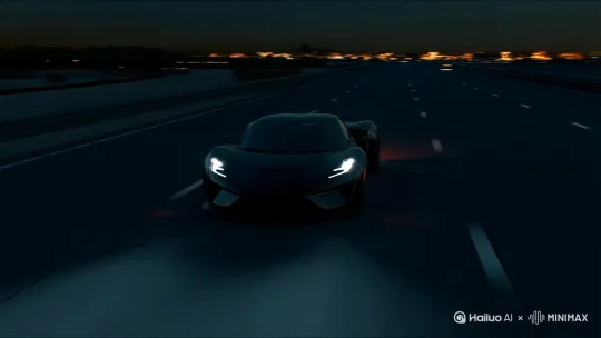 superauto sobre autopista con estilo mas obscuro by Hailuo AI Video Generator