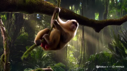 猴子荡秋千 by Hailuo AI Video Generator