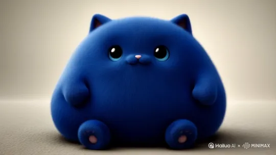深蓝色的卡通胖猫 by Hailuo AI Video Generator