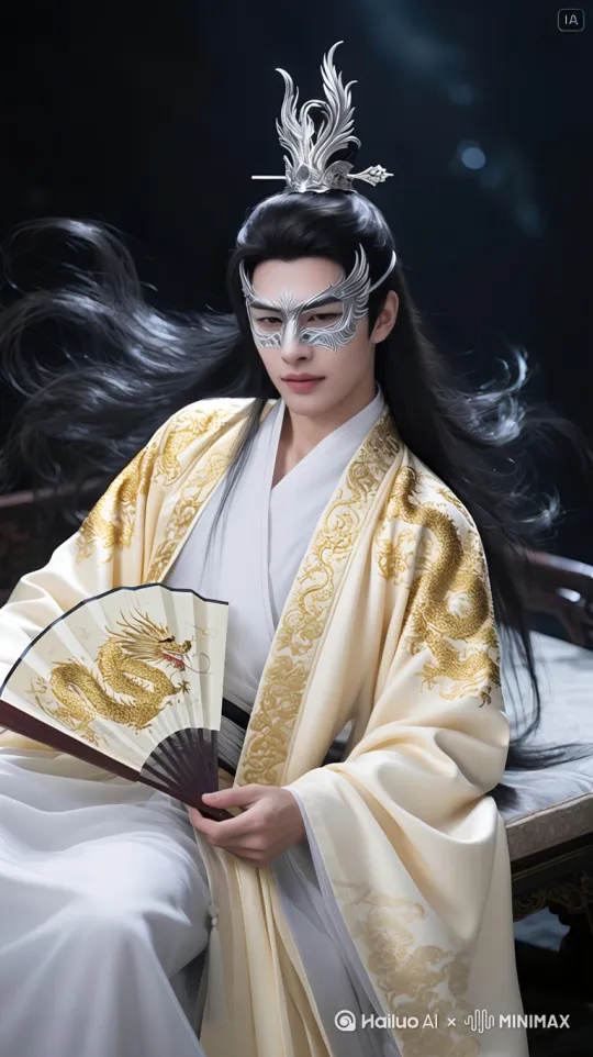 以照片人物形象为蓝本生成视频:古代街市上,他轻甩袍袖,向前俯冲,只见他霎时变成了万千重叠的虚影,这虚影两只手提着一大一小两个人物物体,虚影将一大一小两个人放到街边,然后他又就变成了一个风度翩翩的公子形象。 by Hailuo AI Video Generator