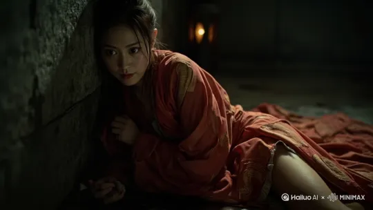 一个人从后面跑过来，把她摁在地上，摸着美女的大腿 by Hailuo AI Video Generator