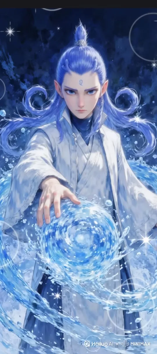 水变成一条水龙，在头上盘旋。 by Hailuo AI Video Generator