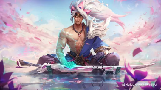 让人物周围的花瓣都随风飘动，围绕人物旋转，人物头发也飘动 by Hailuo AI Video Generator