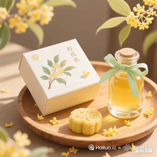 以他为例图 制作一个10到30秒的桂花办手礼宣传广告 by Hailuo AI Video Generator
