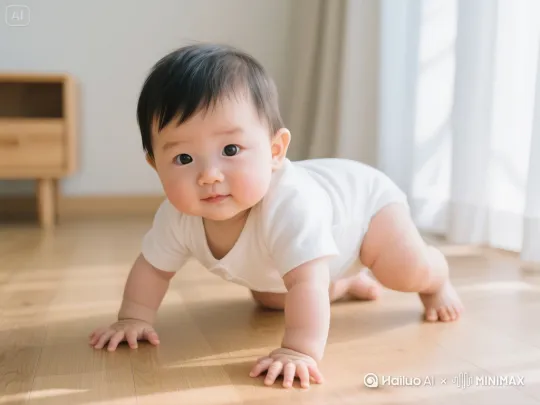 右移,左摇,跟随]跳水比赛现场，聚焦跳台，一个婴儿站在三米跳台上，向前跑，做高空向前翻滚再转体180度的高难度动作跳入水中。动作优美，大大的水花四起。背景是坐满观众的大型奥运会场馆，观众拿着旗帜摇摆，灯光明亮，色彩丰富展现赛场活力，写实捕捉竞技精彩瞬间与体育拼搏精神 。 by Hailuo AI Video Generator
