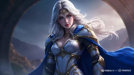 美女先是蹲下身体，然后后空翻落地，一个优雅的转身 by Hailuo AI Video Generator