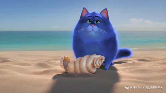 蓝猫看见海螺骂海螺把海螺吃掉。 by Hailuo AI Video Generator