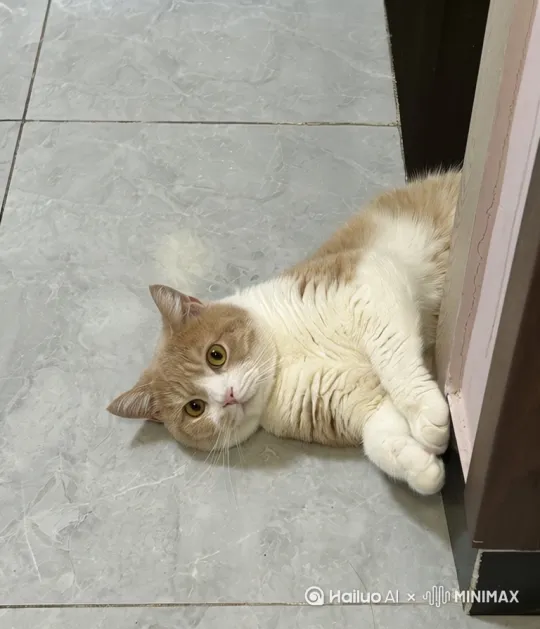 [下降,上摇]让猫咪长翅膀，缓慢飞起来 by Hailuo AI Video Generator