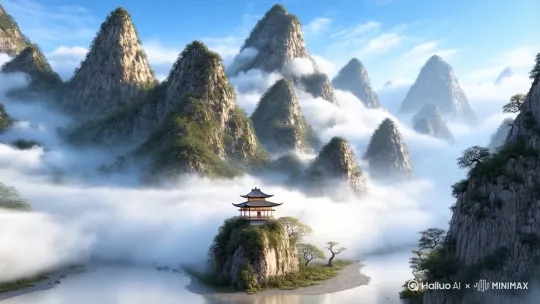 帮我生成一个古风3d的风景视频 by Hailuo AI Video Generator