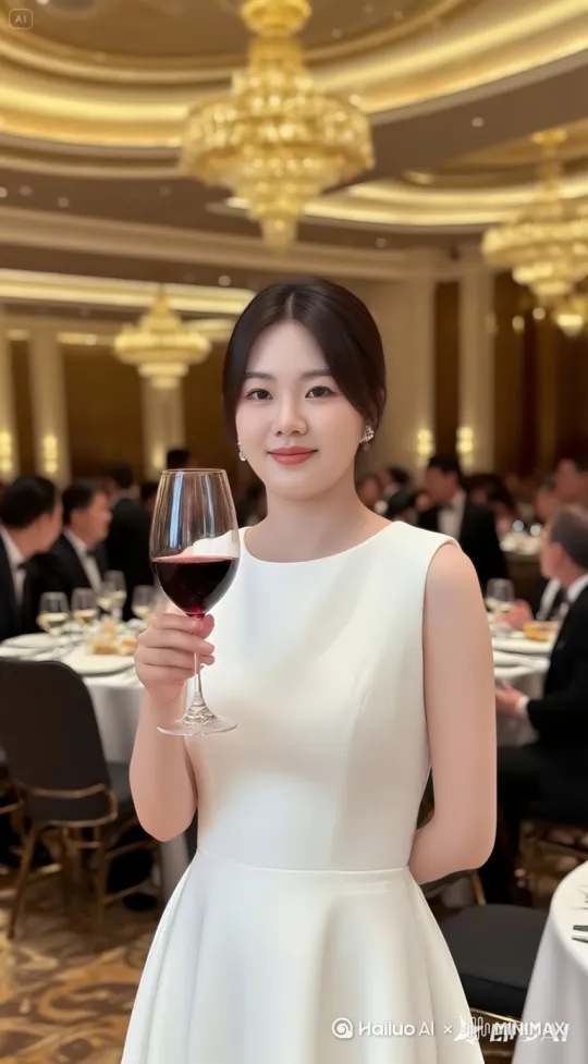 由远即近，并且需要体现宴会的热闹，以及让画面中的人动起来 by Hailuo AI Video Generator