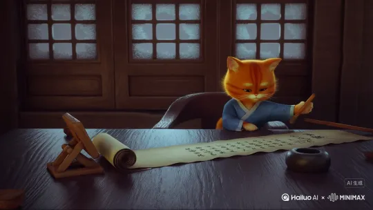 用小猫咪为人物主体，来背诵宋东阳马送东阳马生序
【明代】宋濂
余幼时即嗜学。家贫，无从致书以观，每假借于藏书之家，手自笔录，计日以还。天大寒，砚冰坚，手指不可屈伸，弗之怠。录毕，走送之，不敢稍逾约。以是人多以书假余，余因得遍观群书。既加冠，益慕圣贤之道，又患无硕师、名人与游，尝趋百里外，从乡之先达执经叩问。先达德隆望尊，门人弟子填其室，未尝稍降辞色。余立侍左右，援疑质理，俯身倾耳以请;或遇其叱咄，色愈恭，礼愈至，不敢出一言以复;俟其欣悦，则又请焉。故余虽愚，卒获有所闻。
当余之从师也，负箧曳屣行深山巨谷中，穷冬烈风，大雪深数尺，足肤皲裂而不知。至舍，四支僵劲不能动，媵人持汤沃灌，以衾拥覆，久而乃和。寓逆旅，主人日再食，无鲜肥滋味之享。同舍生皆被绮绣，戴朱缨宝饰之帽，腰白玉之环，左佩刀，右备容臭，烨然若神人;余则缊袍敝衣处其间，略无慕艳意。以中有足乐者，不知口体之奉不若人也。盖余之勤且艰若此。今虽耄老，未有所成，犹幸预君子之列，而承天子之宠光，缀公卿之后，日侍坐备顾问，四海亦谬称其氏名，况才之过于余者乎?
今诸生学干太学，县官日有廪稍之供，父母岁有裘葛之遗，无冻馁之患矣;坐大厦之下而诵诗书，无奔走之劳矣;有司业、博士为之师，未有问而不告，求而不得者也;凡所宜有之书，皆集于此，不必若余之手录，假诸人而后见也。其业有不精，德有不成者，非天质之卑，则心不若余之专耳，岂他人之过哉?
东阳马生君则，在太学已二年，流辈甚称其贤。余朝京师，生以乡人子谒余，撰长书以为贽，辞甚畅达，与之论辨，言和而色夷。自谓少时用心于学甚劳，是可谓善学者矣!其将归见其亲也，余故道为学之难以告之。谓余勉乡人以学者，余之志也;诋我夸际遇之盛而骄乡人者，岂知予者哉?
X by Hailuo AI Video Generator