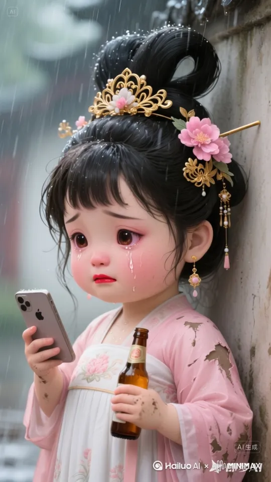 我不想上班，就想花钱，每天有酒喝有肉吃，使劲吃也别胖 by Hailuo AI Video Generator