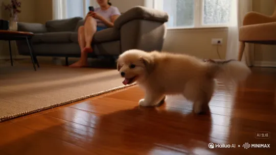 （以下以狗狗的视角，用拟人化口吻描述，结合行为学逻辑）
 
🐾 “汪！那个‘小尾巴朋友’又在转圈圈啦！
每次看到它晃来晃去，就像草丛里窜过的小耗子，忍不住想扑上去！一开始以为它是个会动的玩具——毛茸茸、软乎乎，还老跟着我跑！我追它，它就跑；我停下来，它也停……哼，肯定在和我玩捉迷藏！
 
有时候跑得太急，脑袋都晕乎乎的（舌头耷拉着喘气），但就是停不下来！主人总在旁边笑，说我‘傻’，可他们不懂——尾巴是身体的‘小跟班’，追它就像和自己的影子拔河，超有成就感！ 要是哪天尾巴不动了，我还会用鼻子顶顶它（嗅嗅），确保这个‘小伙伴’没睡着。
 
对了，下雨天被关在家里时，追尾巴最解闷！地板上转圈圈，爪子打滑也没关系，反正尾巴永远追得上（才不是追不上呢，汪！）。偶尔还能听到主人手机‘咔嚓’响，肯定是在拍我‘表演’——这时候更要卖力追，说不定能换来鸡肉干奖励！
 
（偷偷说：其实……有时候尾巴尖痒痒，追着咬两下也舒服！）”
 
行为学逻辑补充（人类视角解释）：
 
1. 幼犬探索本能：把尾巴当“移动玩具”，通过追逐练习捕猎动作（虽然长大后会觉得幼稚，但幼犬期超上头）。
2. 情绪释放：无聊、焦虑时，追尾巴是自我娱乐（相当于人类的“转笔解压”）。
3. 社交互动：发现主人关注自己追尾巴，会重复行为获取关注（“看我！快夸我！”）。
4. 生理需求：尾巴瘙痒、寄生虫（如跳蚤）或关节不适时，也会通过追逐试图缓解（需结合兽医检查排除健康问题）。
 
🐶 总之，对狗狗来说，追尾巴=“和自己的‘小尾巴朋友’玩嗨了”，简单又快乐，主打一个**“活着就是为了追尾巴”**（bushi）！ by Hailuo AI Video Generator