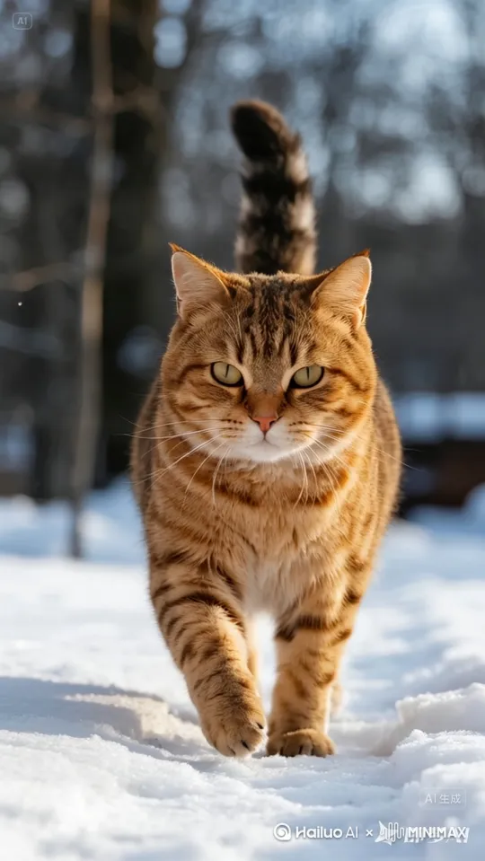 以下是一个6秒小猫跳水短视频的创意运镜方案，兼顾趣味性和视觉冲击力：

【0-1秒】俯视镜头（高角度）
- 画面：小猫蹲在跳板边缘低头看水面
- 运镜：静止镜头，突出猫咪犹豫的可爱姿态
- 音效："叮~"（清脆金属声模拟跳板）

【1-2秒】侧面跟拍（中景）
- 画面：小猫后腿发力起跳瞬间
- 运镜：快速上抬镜头跟随跳跃轨迹
- 特效：加入慢动作处理（实际0.5秒放慢至1秒）

【2-3秒】第一人称视角（运动相机）
- 画面：从猫头视角俯冲向水面
- 运镜：镜头轻微旋转模拟空翻
- 音效："嗖~"（下落风声）

【3-4秒】水下仰拍（广角）
- 画面：猫咪入水时四爪张开的全貌
- 运镜：从水下快速后退制造空间感
- 特效：飞溅水珠慢镜头（加入晶莹剔透的水花细节）

【4-5秒】特写镜头（升格240帧）
- 画面：湿漉漉的猫脸从水中浮出
- 运镜：镜头从模糊到清晰对焦
- 音效："哗啦"（破水声）+ "喵！"（短促叫声）

【5-6秒】全景（低角度）
- 画面：小猫游向岸边甩水
- 运镜：轻微摇晃模仿手持跟拍
- 字幕：弹出"完美压水花！10分！" by Hailuo AI Video Generator