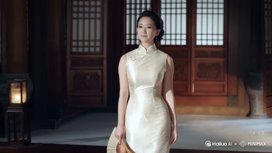 生成一个身穿旗袍凹凸有致身材苗条的美女视频 by Hailuo AI Video Generator