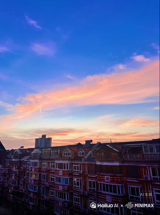 粉色的火凤凰尾巴的羽毛是七彩的，在天空中从右往左优雅的飞过，尾巴划过的地方留下七彩绚丽闪耀的长长的拖痕。 by Hailuo AI Video Generator