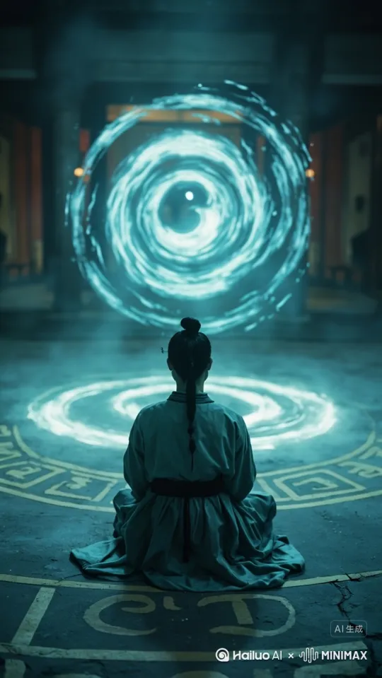 [变焦拉远]悬浮旋转的「炁团」 by Hailuo AI Video Generator