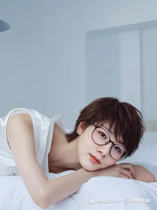 女子慢慢起身，拉开窗户迎接清晨的第一缕阳光 by Hailuo AI Video Generator