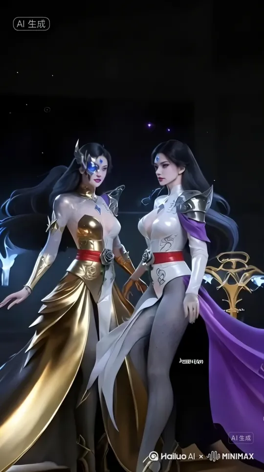 镜头拉近，两位美女面对面靠的很近，跳起了迈克尔杰克逊的经典舞蹈动作。 by Hailuo AI Video Generator