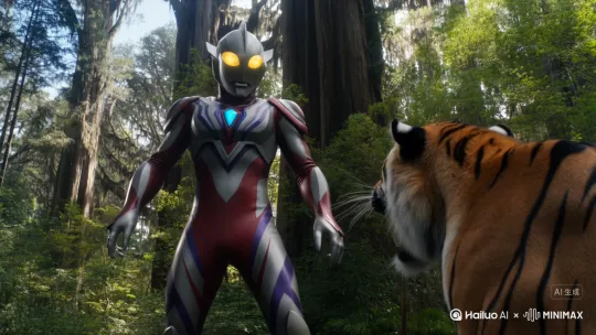 迪迦和一只猛虎激斗 by Hailuo AI Video Generator