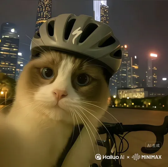 猫骑着自行车 by Hailuo AI Video Generator