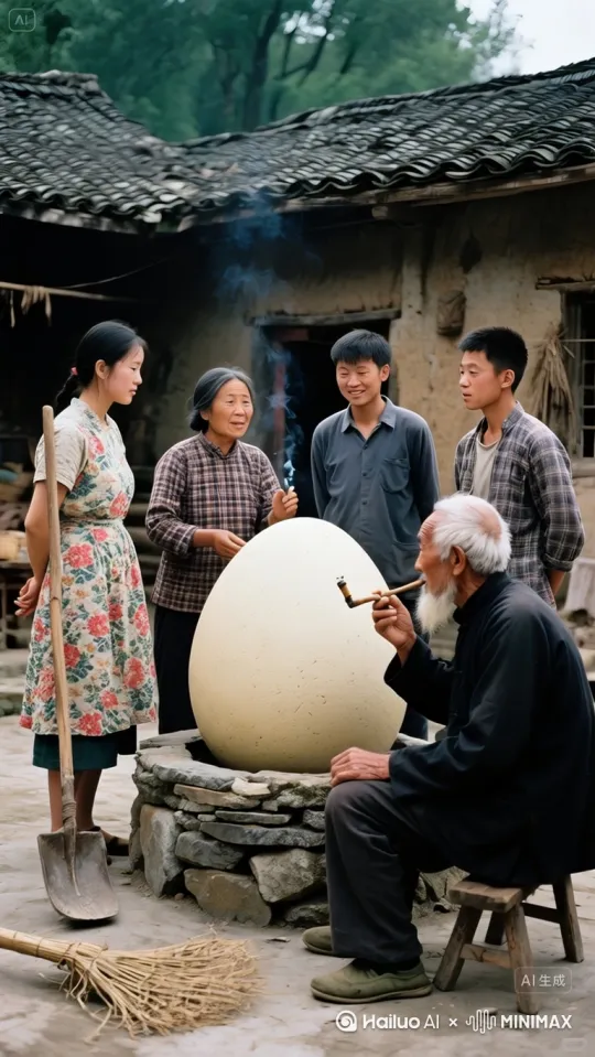 水花四溅，成千上万金红色锦鲤从井里喷涌而出，喷出几丈高，村民惊慌失措，表情各异！ by Hailuo AI Video Generator