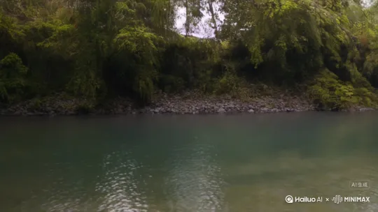 一只小猫在河里抓来了一条鱼然后来到一个别墅里把鱼放到铁锅里炒了起来然后放到精致的盘子里吃了起来最后竖了一个大拇指 by Hailuo AI Video Generator