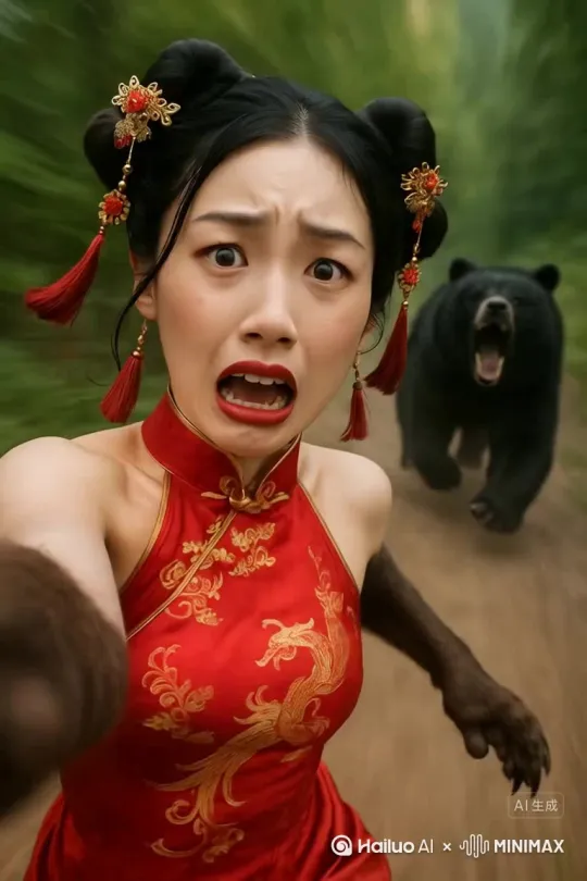 黑狗熊 by Hailuo AI Video Generator