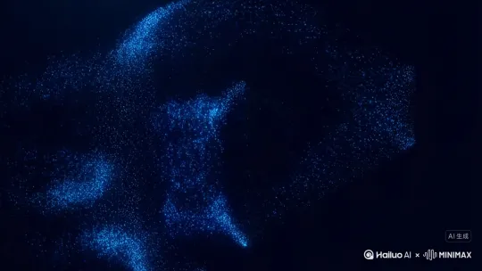 生成一段30秒的3D动画宣传视频，风格：科技感蓝色粒子流体+极简UI元素，画质1080P@30fps。  
&zwnj;**核心镜头要求**&zwnj;：  
1. &zwnj;**开场**&zwnj;：动态粒子汇聚成平台Logo（预留5秒品牌露出）  
2. &zwnj;**功能演示**&zwnj;：  
   - 左侧拖拽组件（按钮/表单）到画布，右侧实时生成网页（运镜：俯冲推近）  
   - 多人在线协作界面（环绕镜头展示评论弹窗）  
3. &zwnj;**数据可视化**&zwnj;：柱状图/折线图自动生长动画（搭配粒子飘散特效）  
4. &zwnj;**结尾**&zwnj;：Slogan文字逐字浮现（示例："让创新，无需代码"）+ 联系方式浮动出现  

&zwnj;**参数设置**&zwnj;：  
- 运镜模式：专业级电影运镜（推拉+环绕）  
- 材质渲染：金属/玻璃质感组件  
- 音效：默认启用科技感电子音轨（可关闭） by Hailuo AI Video Generator