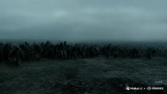 从生成一个军队，摇摇晃晃走来[推出,上升,下摇] by Hailuo AI Video Generator