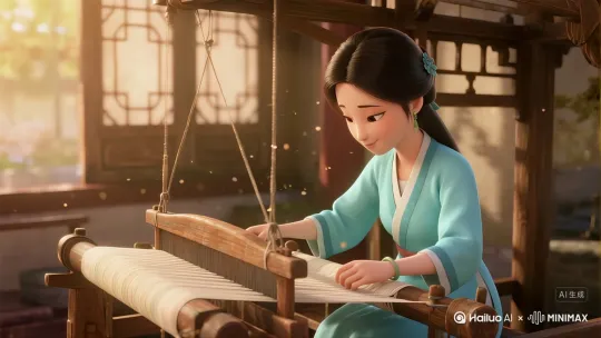 镜头推进，树木、布料在随风动，光影变化，女孩悲伤 by Hailuo AI Video Generator
