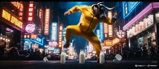 踢爆牛奶瓶，牛奶飞溅屏幕 变成彩色的油漆字母 MOOCOW PAINT by Hailuo AI Video Generator