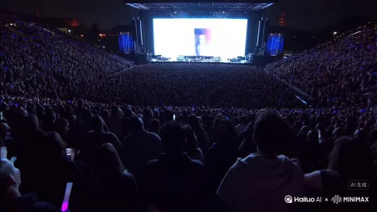 LIsa演唱会大屏幕上出现我的照片，大家一起欢呼 by Hailuo AI Video Generator