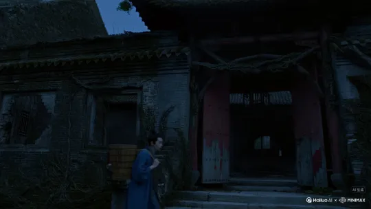故事的主角宁采臣，是一位进京赶考却囊中羞涩的年轻书生。为了节省住宿费用，他误打误撞地来到了一座荒废已久的古寺——兰若寺。寺庙破败不堪，阴森恐怖，传闻有鬼怪出没，附近居民都避之不及。 by Hailuo AI Video Generator