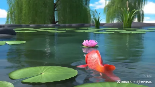 《穿救生衣的种子》：
 
秋天的池塘，水面上映着蓝蓝的天和白白的云，显得非常清凉。有一条小鲤鱼游到池塘中间，她看见一个“小球”在水面上漂啊漂。
 
小鲤鱼用头去顶了一下，只听“哎哟”一声，那“小球”叫了起来：“谁在撞我呀？”小鲤鱼连忙向她道歉：“我还以为你是个小球呢！”“我不是小球，我是睡莲的种子。”
 
小鲤鱼好奇起来：“种子都长在地底下，你怎么会浮在水面上呢？”种子得意地说：“你没见我身上穿着救生衣吗？”小鲤鱼仔细一瞧，种子身上果然穿着一件充满空气的救生衣，怪不得她在水面上很自在，一点也不用担心会沉下去。
 
小鲤鱼和种子玩了一会儿，便告别了她，找妈妈去了。
 
日子过得真快，转眼就到了第二年夏天。红的花，绿的树，倒映在池塘里，好看极了。小鲤鱼也长大了，她长成了一条美丽的红鲤鱼姑娘。
 
一天，天气晴朗，树上的鸟儿在快乐地歌唱，池塘边的柳树在轻轻地舞蹈，红鲤鱼姑娘也在水里快活地游来游去。她一会儿扎进水底，一会儿跃出水面。突然，她看见静静的水面上，躺着一朵粉红色的花，她飞快地游了过去。
 
“你怎么掉进水里了？”红鲤鱼姑娘问。“我是从水底长出来的。”那朵花告诉红鲤鱼姑娘，“我的名字叫睡莲。”
 
红鲤鱼姑娘惊喜地叫道：“你是那个穿救生衣的种子开出的花吧？你的种子不是漂在水面上的吗？怎么又跑到水底下去了？”
 
“我的种子在水面上漂了很久很久，救生衣里的空气跑掉了，种子就沉到了水底。到了春天，我就生长出来了。”睡莲笑着解释道。 by Hailuo AI Video Generator
