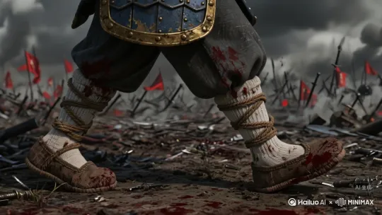 角色向右前行，[右移,跟随] by Hailuo AI Video Generator