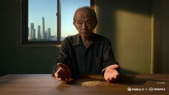 我们过去总被教育说,不能丢了西瓜去捡芝麻,尽管我们的手里已经有了芝麻,我们也要做个好孩子,扔掉手里的芝麻,到处去找西瓜。到老了,我们才发现,西瓜到处都有,他们不是在资本家的手里就是在政治家的手里。根本拿不到。看明白了想明白了,再回身找芝麻的时候,早已被自己踩的粉碎。于是我们身上有芝麻油的味道,有西瓜的梦想,却是两手空空。黎涛 by Hailuo AI Video Generator