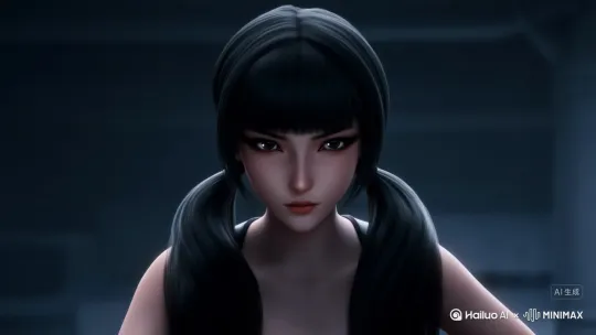 画一个黑发双马尾的intj杀手女孩，CG厚涂 by Hailuo AI Video Generator