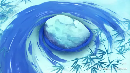 “中国古典水墨动画，俯视视角：  
第一幕：靛蓝水流环绕青石，工笔勾线+写意泼墨背景；  
第二幕：竹影摇曳的书案特写，雨滴在宣纸上晕染；  
第三幕：朱砂茶盏泛起涟漪，背景虚化《论语》竹简卷轴” by Hailuo AI Video Generator