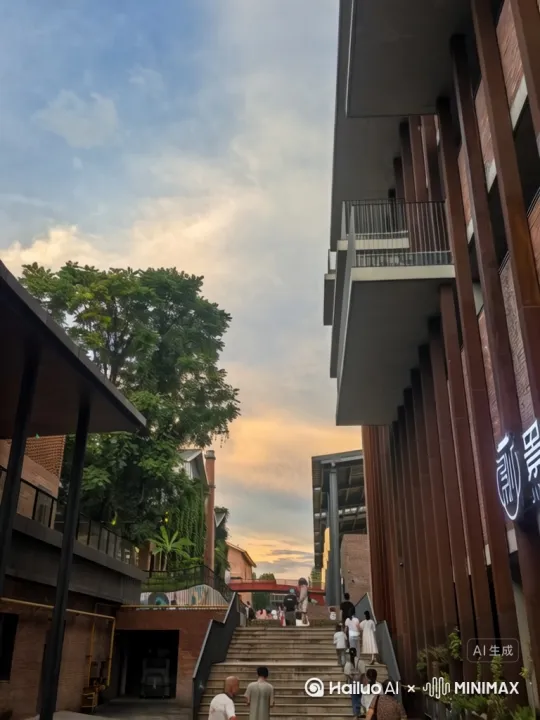 夕阳，镜头慢慢前推，画面尽头隐约出现金光，画面流畅 by Hailuo AI Video Generator