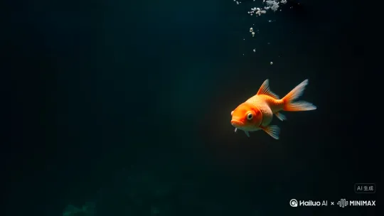 小鱼向左游动，镜头跟随移动 by Hailuo AI Video Generator