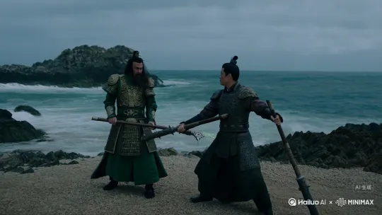 在钓鱼岛上，关公大战秦琼。 by Hailuo AI Video Generator