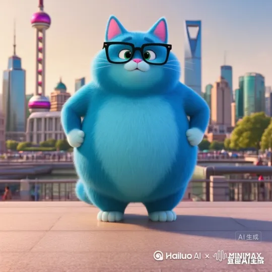 我是月半猫，我来上海旅游了 by Hailuo AI Video Generator